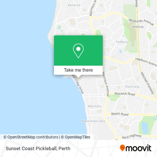 Sunset Coast Pickleball map