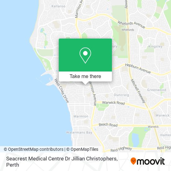 Mapa Seacrest Medical Centre Dr Jillian Christophers