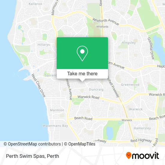 Mapa Perth Swim Spas