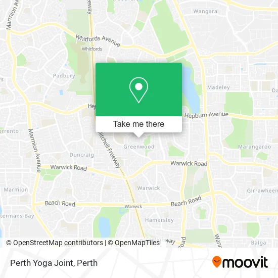 Perth Yoga Joint map