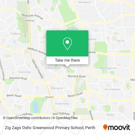 Zig Zags Oshc Greenwood Primary School map