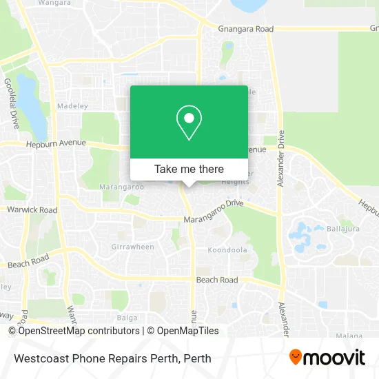 Mapa Westcoast Phone Repairs Perth