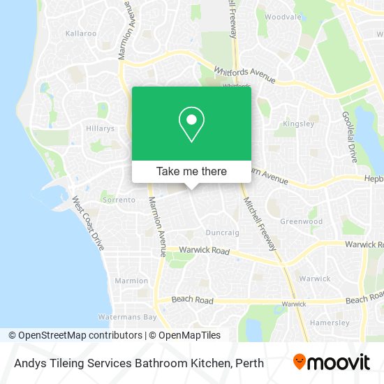 Andys Tileing Services Bathroom Kitchen map