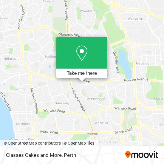Classes Cakes and More map
