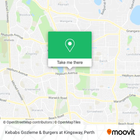 Kebabs Gozleme & Burgers at Kingsway map