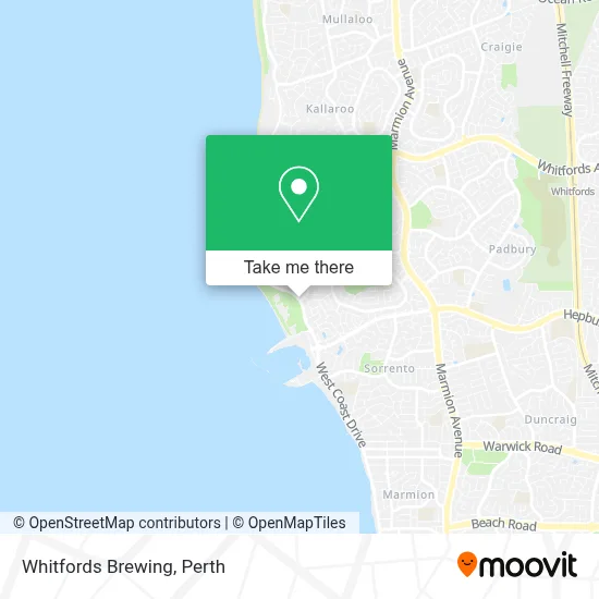 Mapa Whitfords Brewing