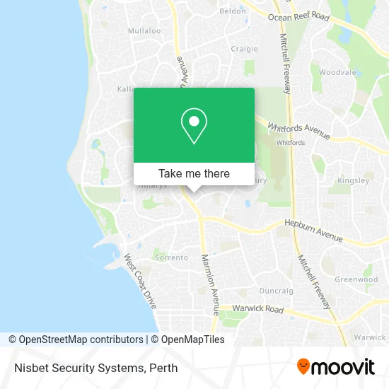 Mapa Nisbet Security Systems