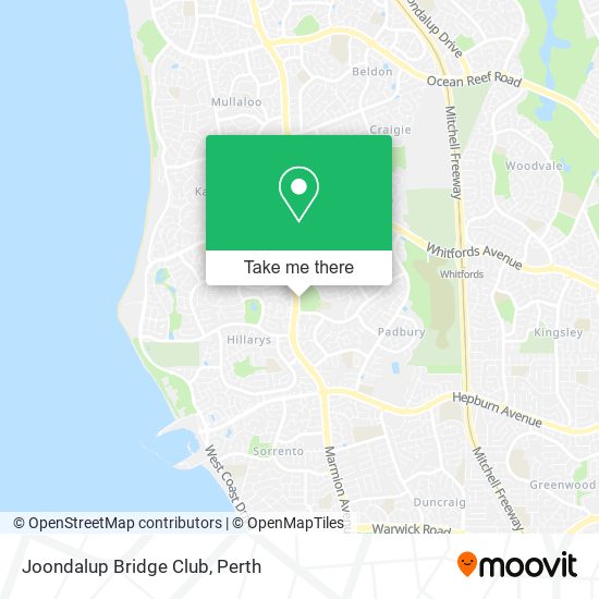 Joondalup Bridge Club map