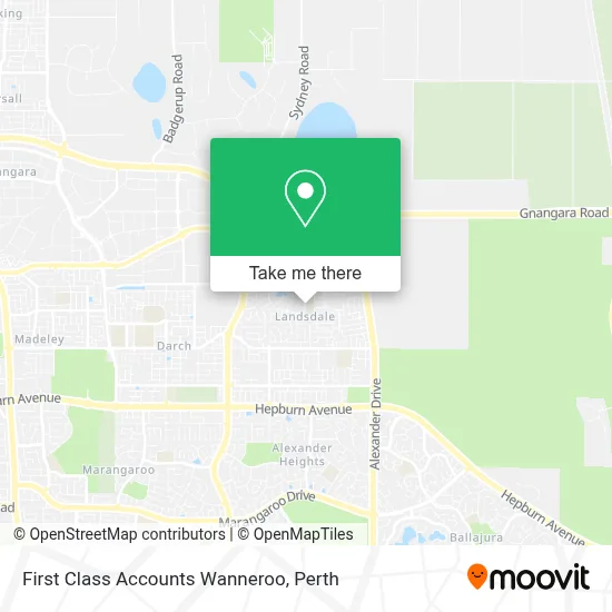 First Class Accounts Wanneroo map