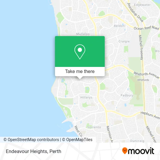 Mapa Endeavour Heights
