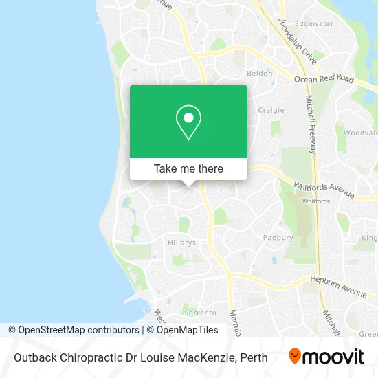Mapa Outback Chiropractic Dr Louise MacKenzie