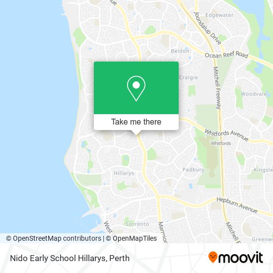 Mapa Nido Early School Hillarys