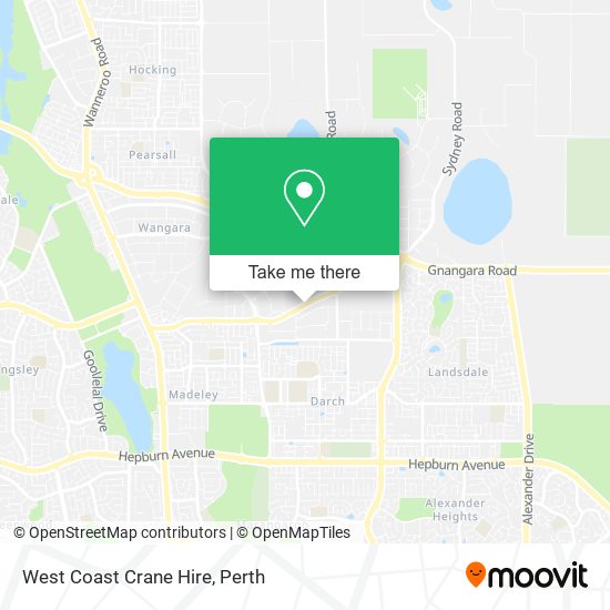 West Coast Crane Hire map