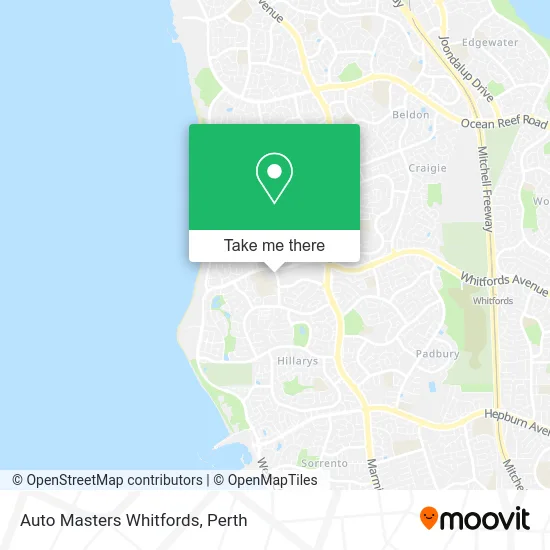 Mapa Auto Masters Whitfords