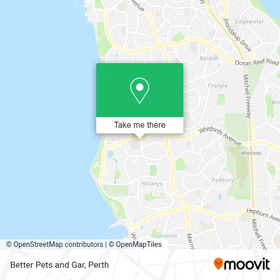 Mapa Better Pets and Gar