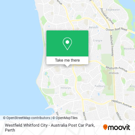 Mapa Westfield Whitford City - Australia Post Car Park