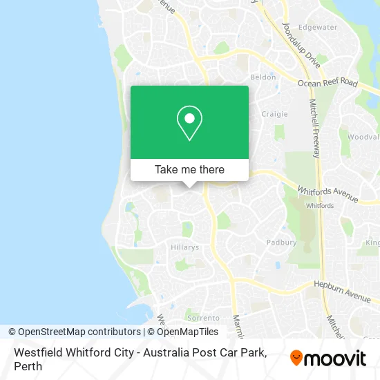 Westfield Whitford City - Australia Post Car Park map