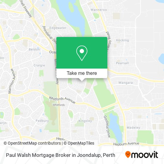 Mapa Paul Walsh Mortgage Broker in Joondalup