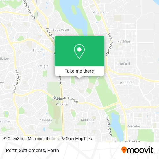 Mapa Perth Settlements
