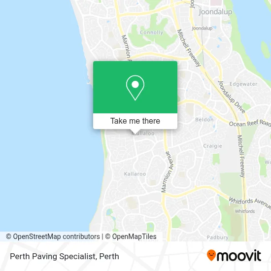 Mapa Perth Paving Specialist