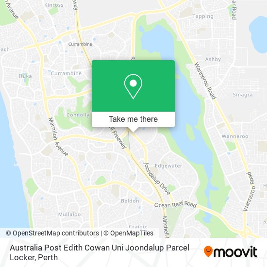 Australia Post Edith Cowan Uni Joondalup Parcel Locker map