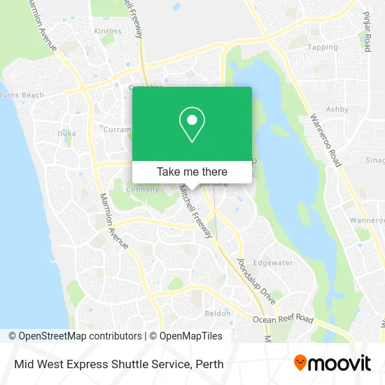 Mapa Mid West Express Shuttle Service