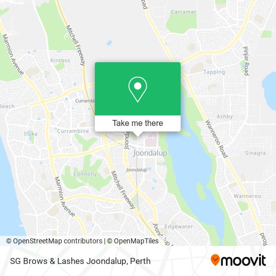 SG Brows & Lashes Joondalup map