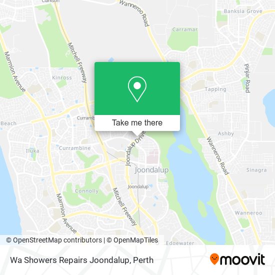 Wa Showers Repairs Joondalup map