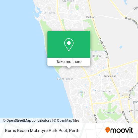 Mapa Burns Beach McLntyre Park Peet