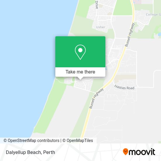 Dalyellup Beach map