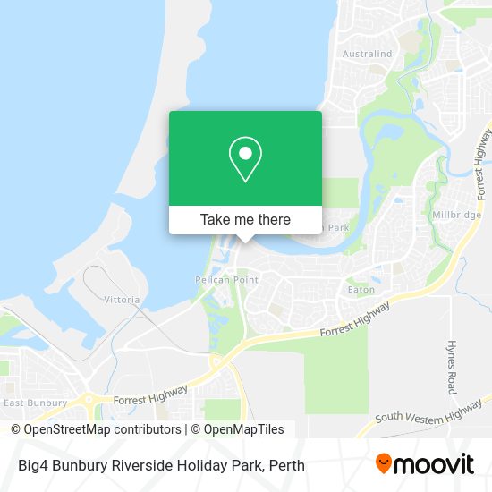 Big4 Bunbury Riverside Holiday Park map