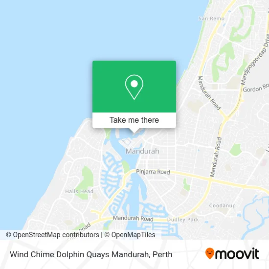 Mapa Wind Chime Dolphin Quays Mandurah