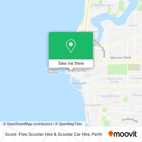 Scoot -Freo Scooter Hire & Scooter Car Hire map