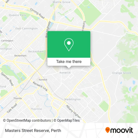 Mapa Masters Street Reserve