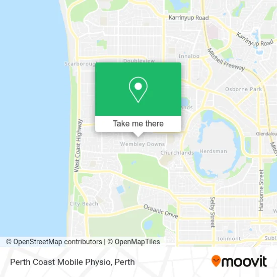 Mapa Perth Coast Mobile Physio