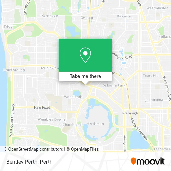 Mapa Bentley Perth