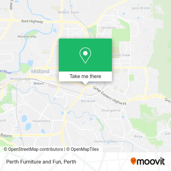 Perth Furniture and Fun map