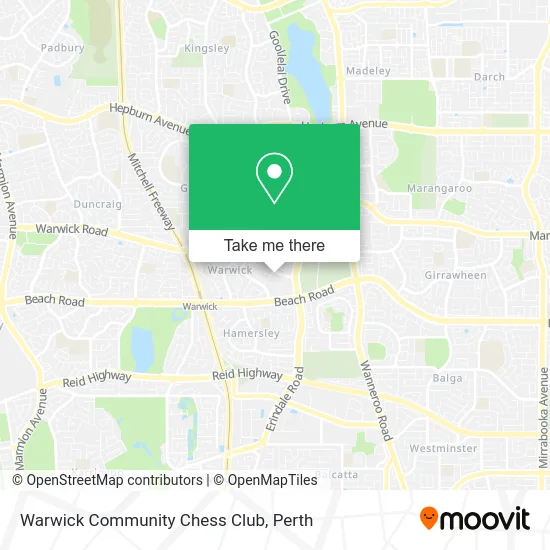 Mapa Warwick Community Chess Club
