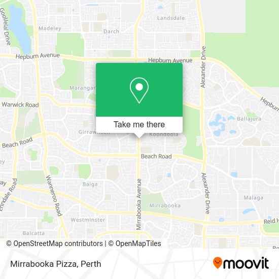 Mirrabooka Pizza map