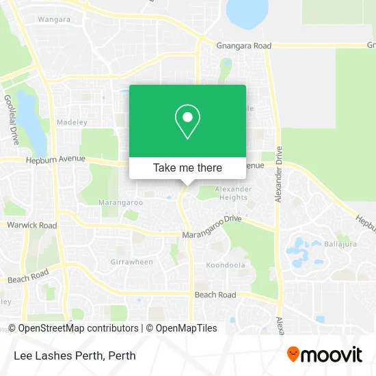 Mapa Lee Lashes Perth