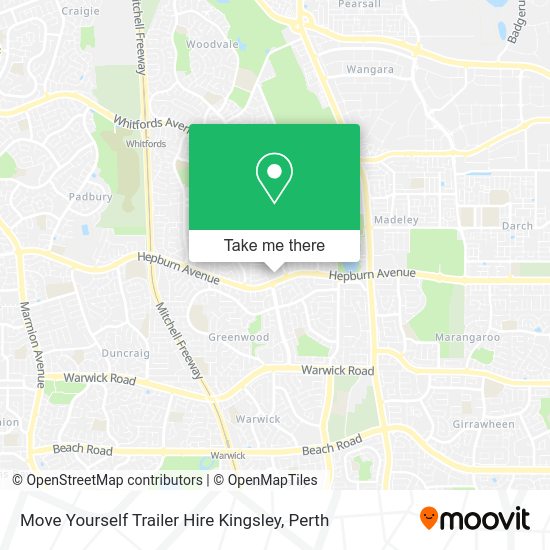 Move Yourself Trailer Hire Kingsley map