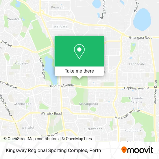 Mapa Kingsway Regional Sporting Complex