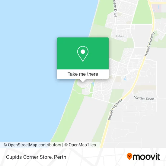 Mapa Cupids Corner Store