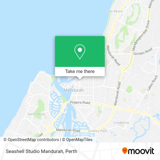 Mapa Seashell Studio Mandurah