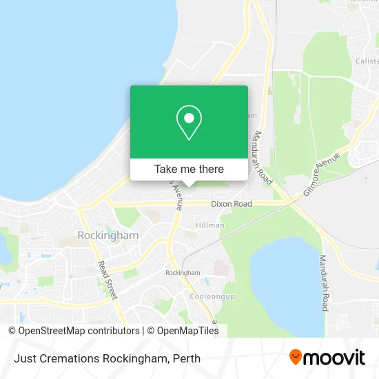 Mapa Just Cremations Rockingham