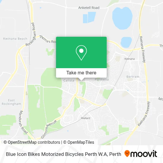 Mapa Blue Icon Bikes Motorized Bicycles Perth W.A