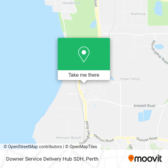Mapa Downer Service Delivery Hub SDH