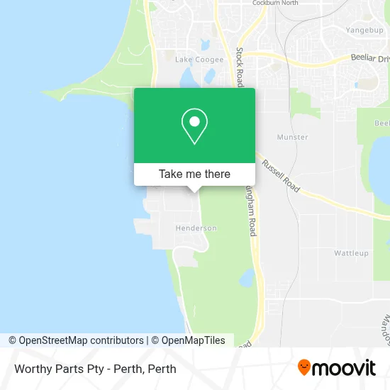 Mapa Worthy Parts Pty - Perth
