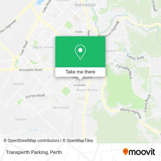 Mapa Transperth Parking
