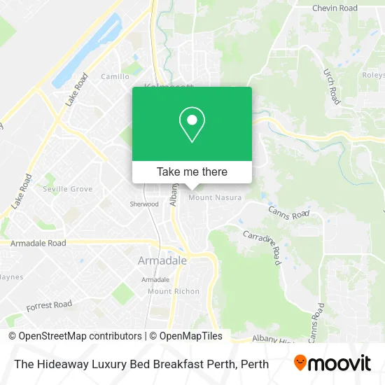 The Hideaway Luxury Bed Breakfast Perth map